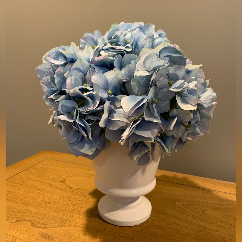 Blue Faux Potted Hydrangea